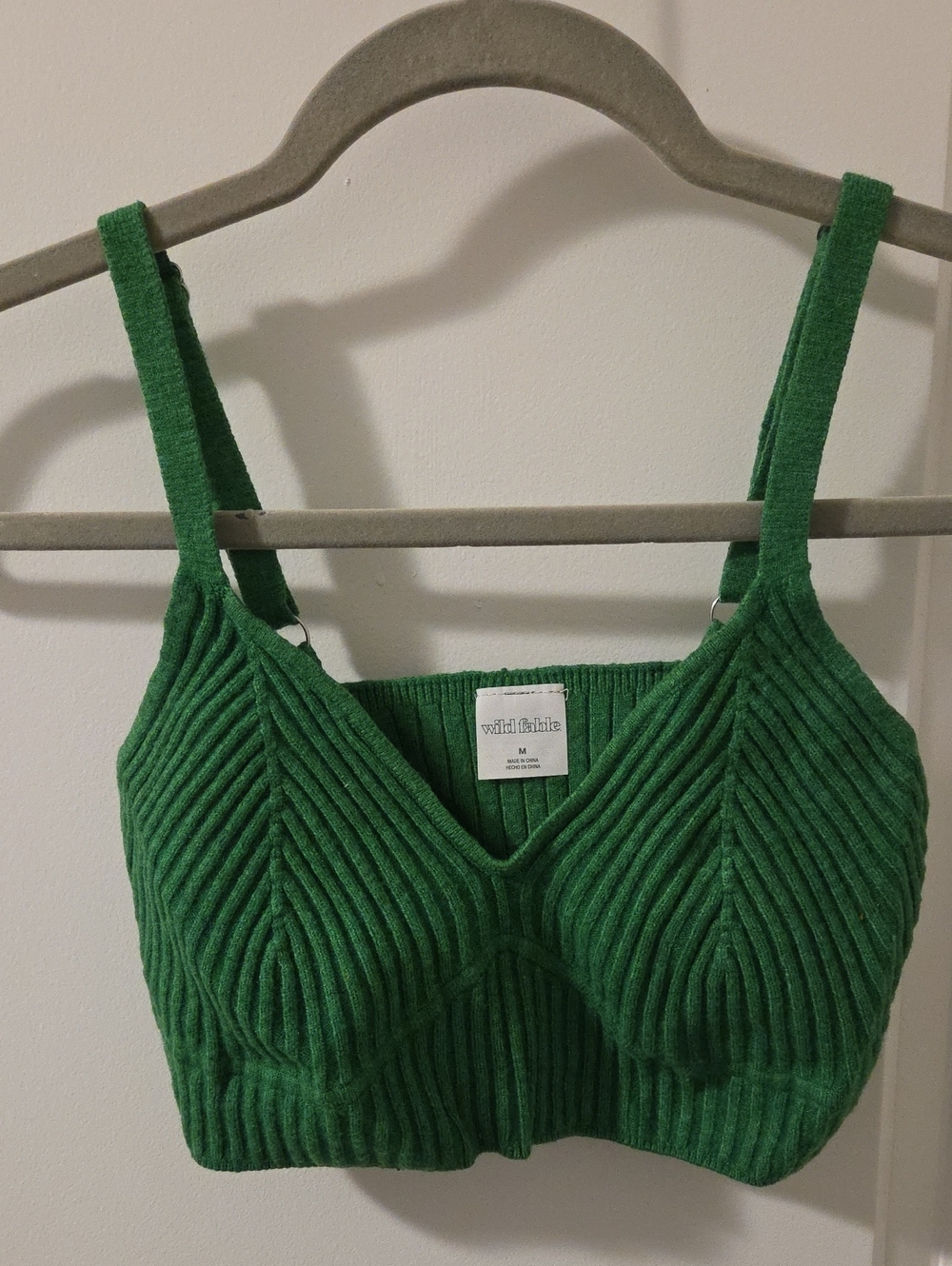 wild fable Emerald Green Ribbed Knit Bralette